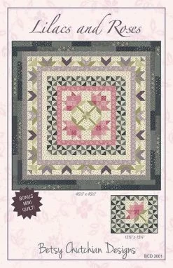 Bella Rose Quilts 8 Lilacs And Roses Quilt Kit Featuring Goodnight Irene By Betsy Chutchian For Moda Fabrics