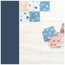 Embroidery Flower Quilt Kit Featuring Tilda Solid Basics 16 Embroidery Flower Quilt Kit Featuring Tilda Solid Basics -Bella Rose Quilts BRQPEAandGrid