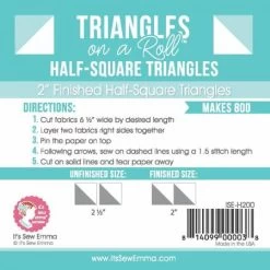 Triangles On A Roll ~ 2" Half-Square