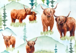 Shannon Fabric - 58/60"/2.5mm - The Highland Digital Cuddle Snow - Sold By The 1/2 Yard