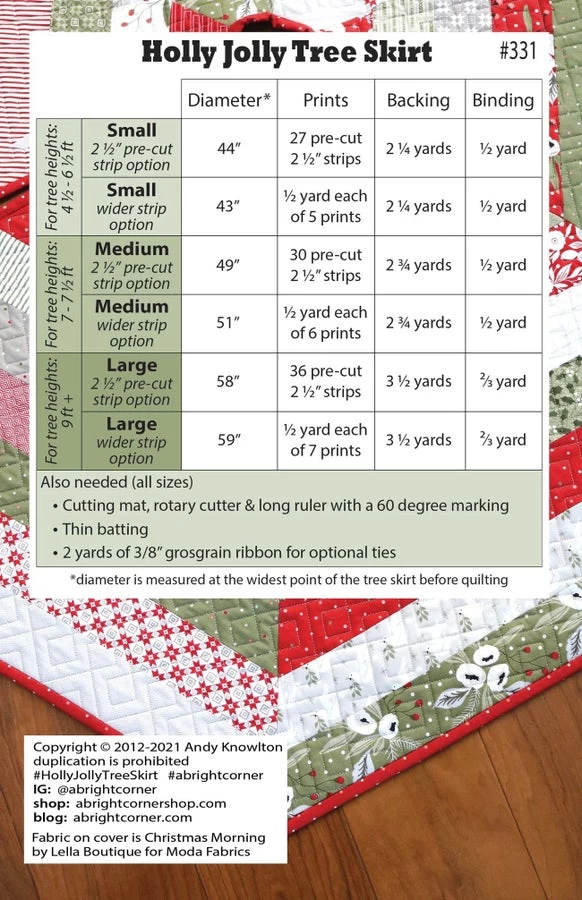 Holly Jolly Tree Skirt Quilt Pattern 5 Holly Jolly Tree Skirt Quilt Pattern - Image 3