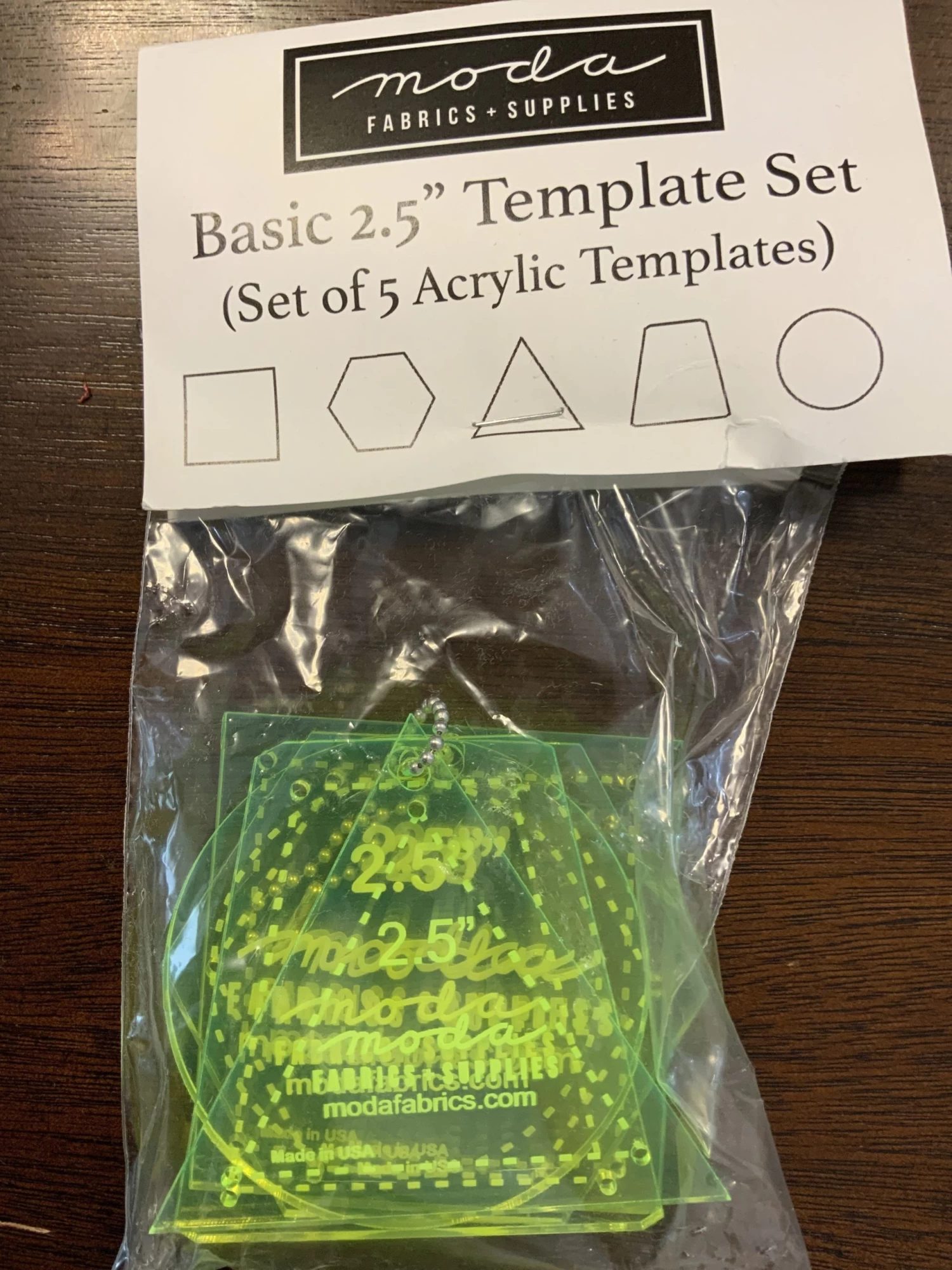 Basic 2.5” Template Set 3 Basic 2.5” Template Set