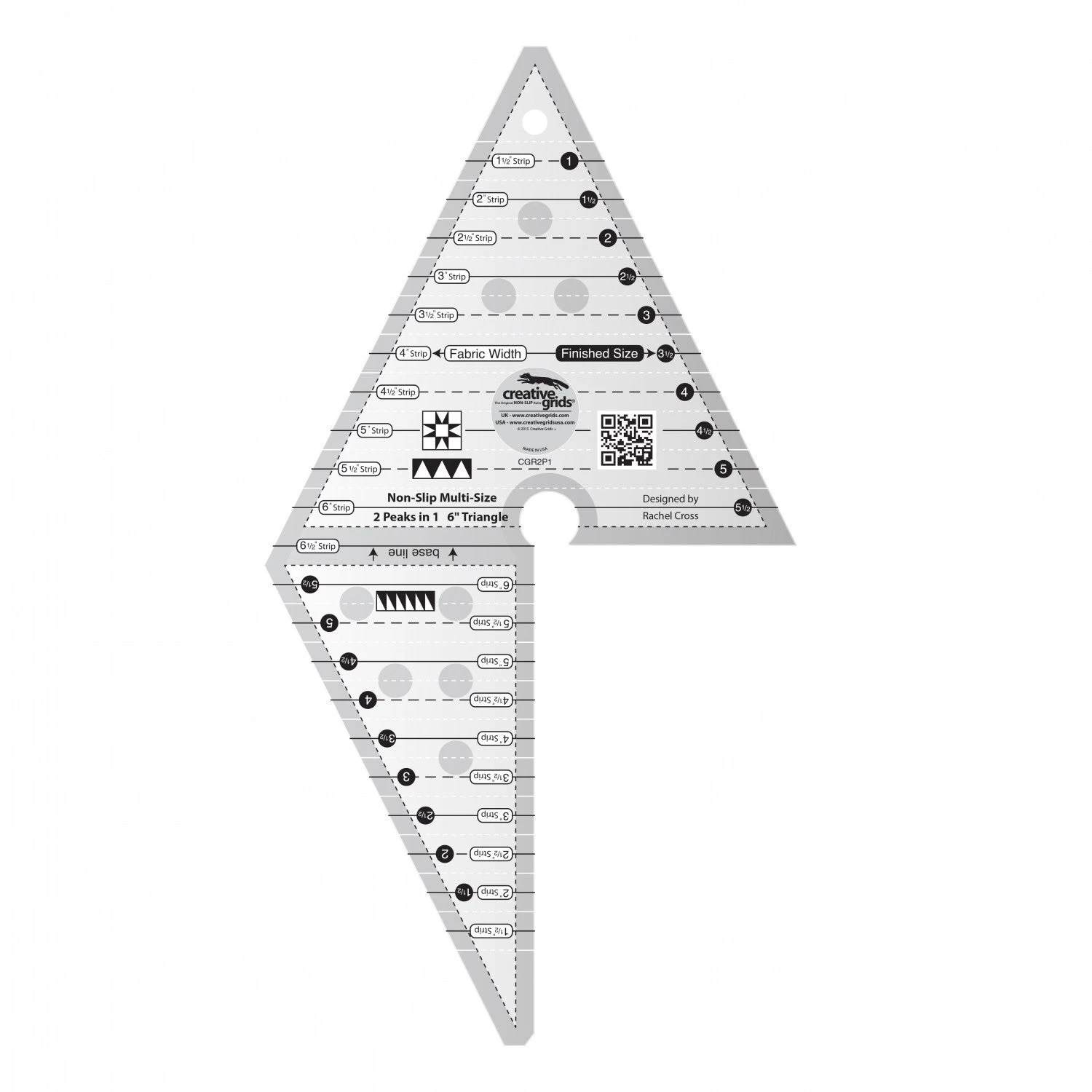 Creative Grids 2 Peaks In 1 Triangle Quilt Ruler 3 Creative Grids 2 Peaks In 1 Triangle Quilt Ruler