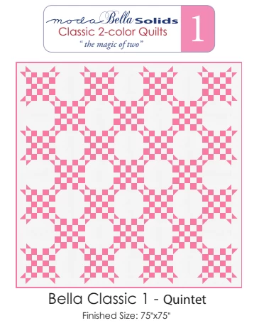 Moda Bella Solids ~ Classic 2-Color Quilts #1 Quintet 2 Moda Bella Solids ~ Classic 2-Color Quilts #1 Quintet
