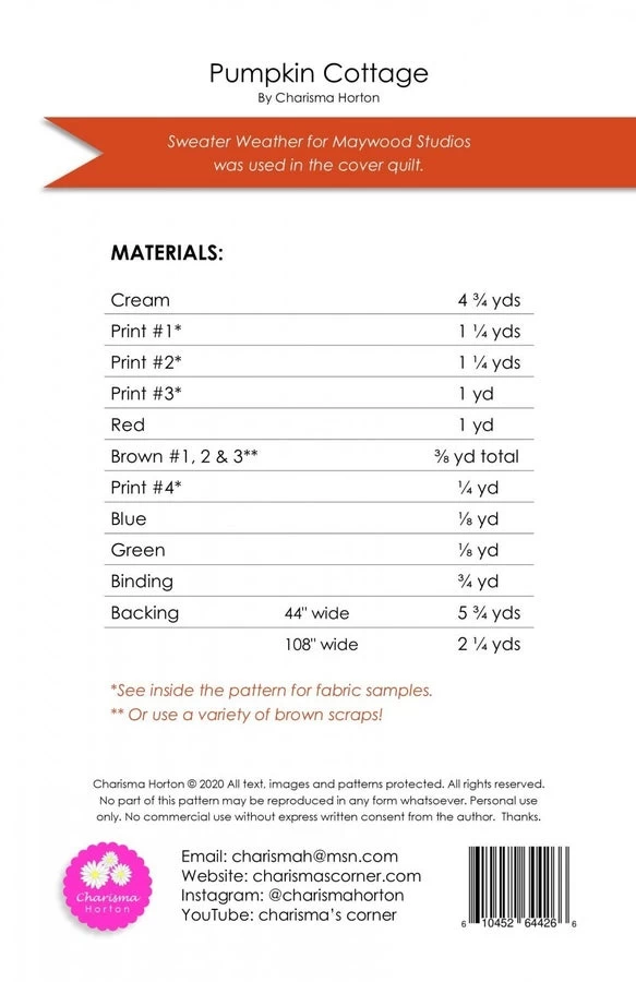 Pumpkin Cottage Quilt Pattern 4 Pumpkin Cottage Quilt Pattern - Image 2