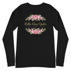 Bella Rose Quilts Signature Long Sleeve Tee -Bella Rose Quilts unisex long sleeve tee black front 67e5895f28bce