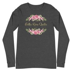 Bella Rose Quilts Signature Long Sleeve Tee -Bella Rose Quilts unisex long sleeve tee dark grey heather front 67e5895f30079