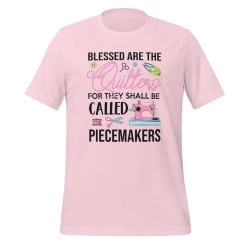 Blessed Are The Quilters T-Shirt -Bella Rose Quilts unisex staple t shirt soft pink front 67e59a9b7e90e