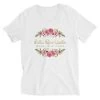 Bella Rose Quilts Signature Tee -Bella Rose Quilts unisex v neck tee white front 67e58e4e2c61a