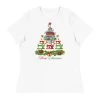 Merry Christmas T-Shirt -Bella Rose Quilts womens relaxed t shirt white front 67e586354aed0