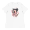 Works With Her Hands T-Shirt -Bella Rose Quilts womens relaxed t shirt white front 67e586a01dbda