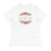 Bella Rose Quilts Signature Crew Neck Tee -Bella Rose Quilts womens relaxed t shirt white front 67e58aa1af8ae